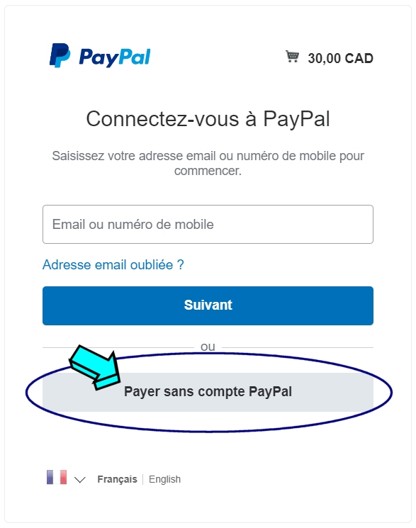 paiement CC via paypal